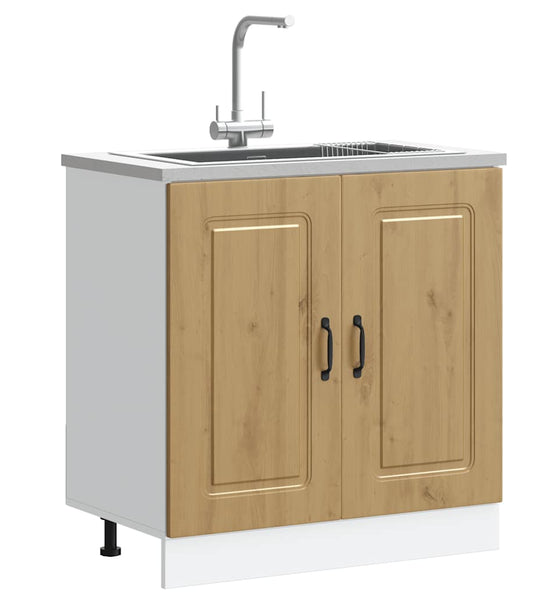 Spülenunterschrank Kalmar Artisan-Eiche 80x46x81,5 cm