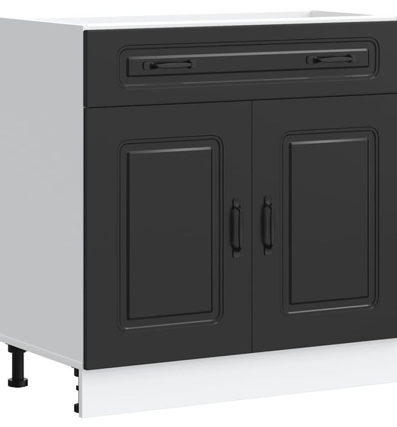 Küchenunterschrank Kalmar Schwarz Holzwerkstoff