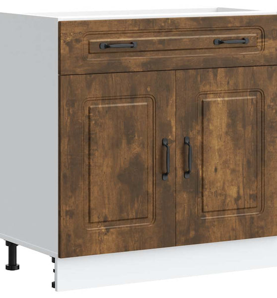 Küchenunterschrank Kalmar Räuchereiche Holzwerkstoff