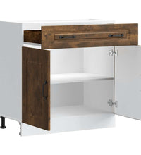 Küchenunterschrank Kalmar Räuchereiche Holzwerkstoff