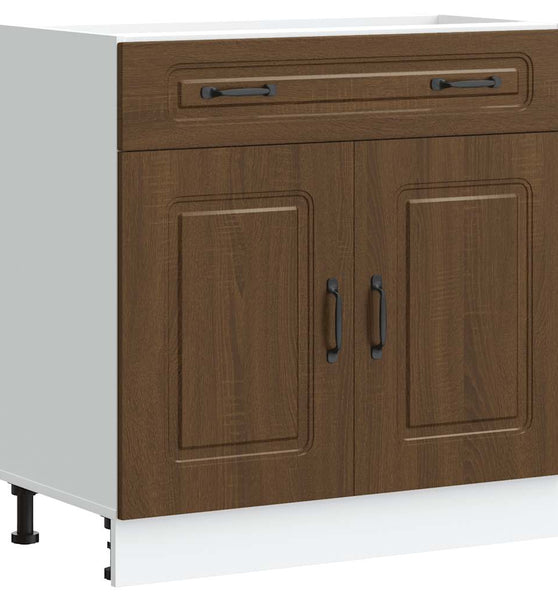 Küchenunterschrank Kalmar Braun Eichen-Optik Holzwerkstoff