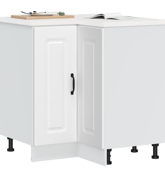 Küchen-Eckunterschrank Kalmar Weiß Holzwerkstoff