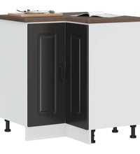 Küchen-Eckunterschrank Kalmar Schwarz Holzwerkstoff
