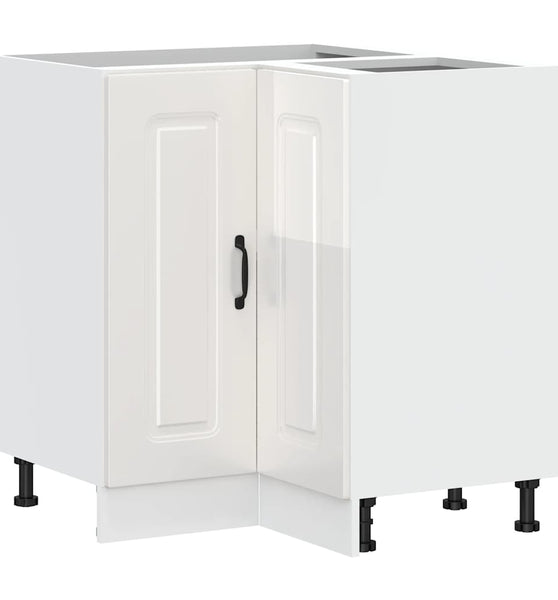 Küchen-Eckunterschrank Kalmar Hochglanz-Weiß Holzwerkstoff