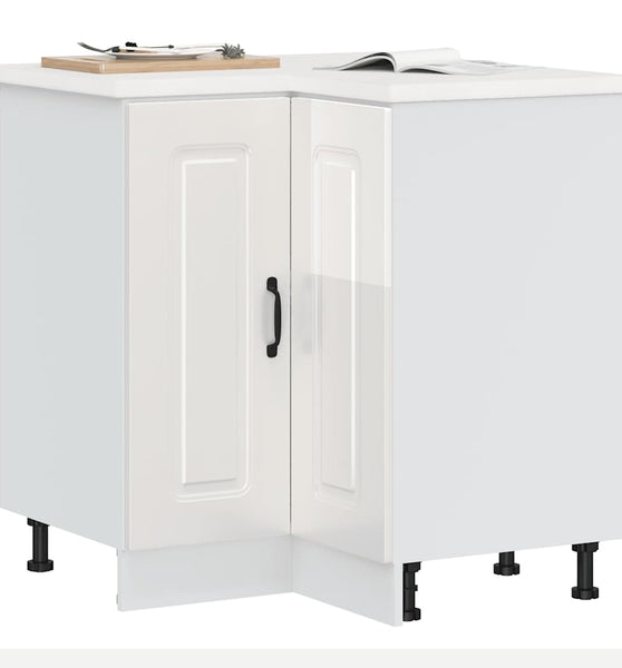Küchen-Eckunterschrank Kalmar Hochglanz-Weiß Holzwerkstoff