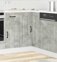 Küchen-Eckunterschrank Kalmar Betongrau Holzwerkstoff