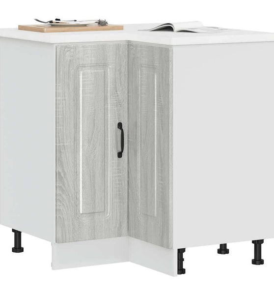 Küchen-Eckunterschrank Kalmar Grau Sonoma Holzwerkstoff
