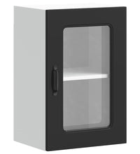 Küchen-Hängeschrank mit Glastür Kalmar Schwarz Holzwerkstoff