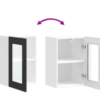 Küchen-Hängeschrank mit Glastür Kalmar Schwarz Holzwerkstoff
