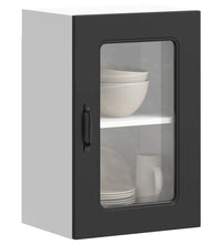 Küchen-Hängeschrank mit Glastür Kalmar Schwarz Holzwerkstoff