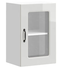 Küchen-Hängeschrank mit Glastür Hochglanz-Weiß Holzwerkstoff