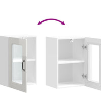 Küchen-Hängeschrank mit Glastür Hochglanz-Weiß Holzwerkstoff
