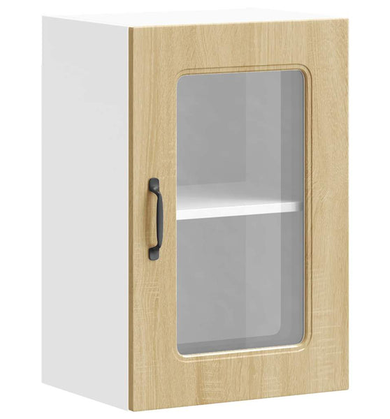 Küchen-Hängeschrank mit Glastür Sonoma-Eiche Holzwerkstoff