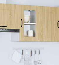 Küchen-Hängeschrank mit Glastür Sonoma-Eiche Holzwerkstoff