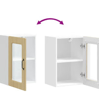 Küchen-Hängeschrank mit Glastür Sonoma-Eiche Holzwerkstoff