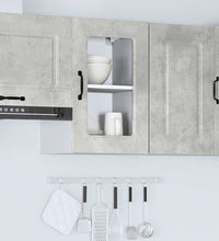 Küchen-Hängeschrank mit Glastür Kalmar Betongrau Holzwerkstoff