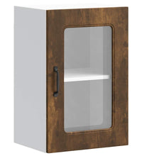 Küchen-Hängeschrank mit Glastür Räuchereiche Holzwerkstoff