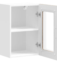 Küchen-Hängeschrank mit Glastür Räuchereiche Holzwerkstoff