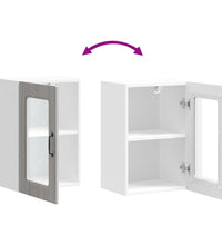 Küchen-Hängeschrank mit Glastür Grau Sonoma Holzwerkstoff