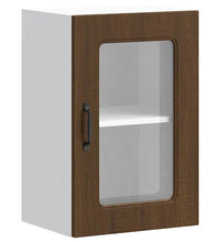 Küchen-Hängeschrank mit Glastür Kalmar Braun Eichen-Optik
