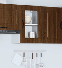Küchen-Hängeschrank mit Glastür Kalmar Braun Eichen-Optik
