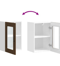 Küchen-Hängeschrank mit Glastür Kalmar Braun Eichen-Optik