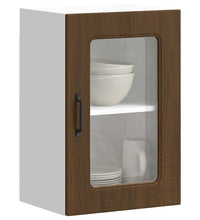 Küchen-Hängeschrank mit Glastür Kalmar Braun Eichen-Optik