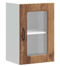 Küchen-Hängeschrank mit Glastür Altholz-Optik Holzwerkstoff