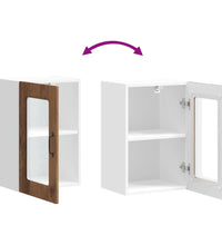 Küchen-Hängeschrank mit Glastür Altholz-Optik Holzwerkstoff