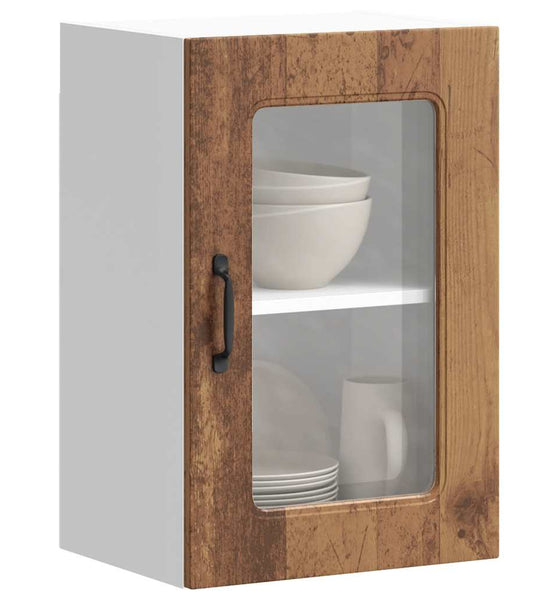 Küchen-Hängeschrank mit Glastür Altholz-Optik Holzwerkstoff