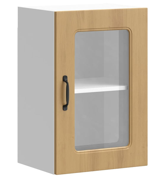 Küchen-Hängeschrank mit Glastür Artisan-Eiche Holzwerkstoff