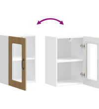 Küchen-Hängeschrank mit Glastür Artisan-Eiche Holzwerkstoff