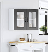 Küchen-Hängeschrank mit Glastür Kalmar Schwarz Holzwerkstoff