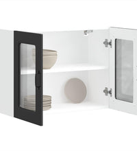 Küchen-Hängeschrank mit Glastür Kalmar Schwarz Holzwerkstoff