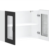 Küchen-Hängeschrank mit Glastür Kalmar Schwarz Holzwerkstoff