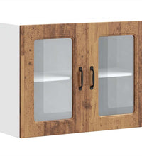 Küchen-Hängeschrank mit Glastür Altholz-Optik Holzwerkstoff