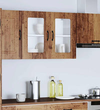 Küchen-Hängeschrank mit Glastür Altholz-Optik Holzwerkstoff