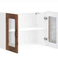 Küchen-Hängeschrank mit Glastür Altholz-Optik Holzwerkstoff