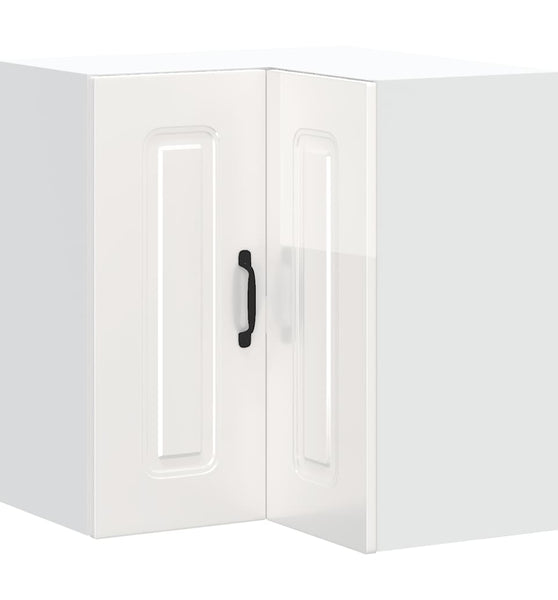 Küchen-Eckhängeschrank Kalmar Hochglanz-Weiß Holzwerkstoff