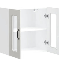 Küchen-Hängeschrank mit Glastür Hochglanz-Weiß Holzwerkstoff