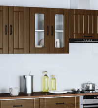 Küchen-Hängeschrank mit Glastür Kalmar Braun Eichen-Optik