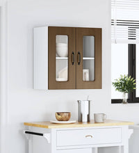 Küchen-Hängeschrank mit Glastür Kalmar Braun Eichen-Optik