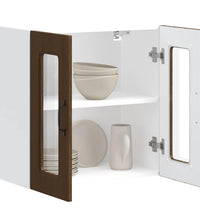 Küchen-Hängeschrank mit Glastür Kalmar Braun Eichen-Optik
