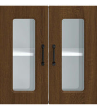 Küchen-Hängeschrank mit Glastür Kalmar Braun Eichen-Optik