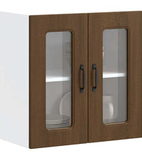 Küchen-Hängeschrank mit Glastür Kalmar Braun Eichen-Optik