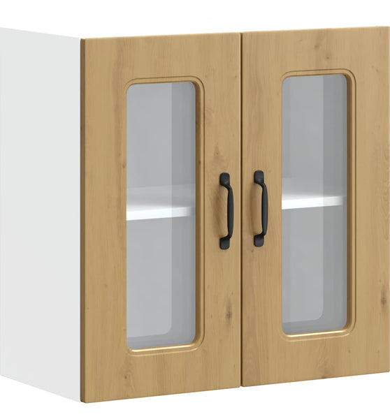 Küchen-Hängeschrank mit Glastür Artisan-Eiche Holzwerkstoff