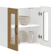 Küchen-Hängeschrank mit Glastür Artisan-Eiche Holzwerkstoff