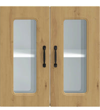 Küchen-Hängeschrank mit Glastür Artisan-Eiche Holzwerkstoff
