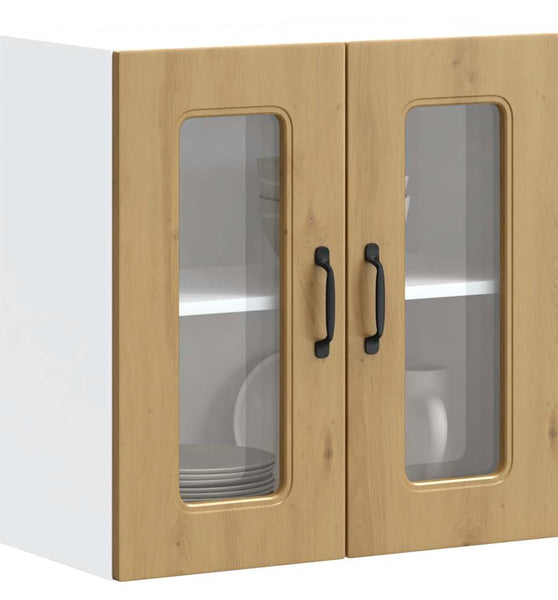 Küchen-Hängeschrank mit Glastür Artisan-Eiche Holzwerkstoff