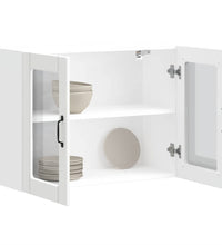 Küchen-Hängeschrank mit Glastür Lucca Weiß Holzwerkstoff